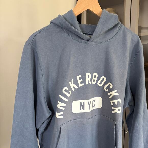 Knickerbocker NYC Collegiate Blue Gray Logo Hoodie M NEW Spell Out Sweatshirt - Picture 2 of 6